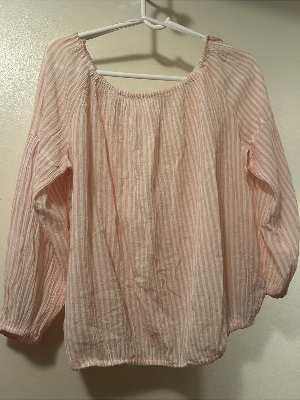 GAP Light Pink Striped Peasant Tunic